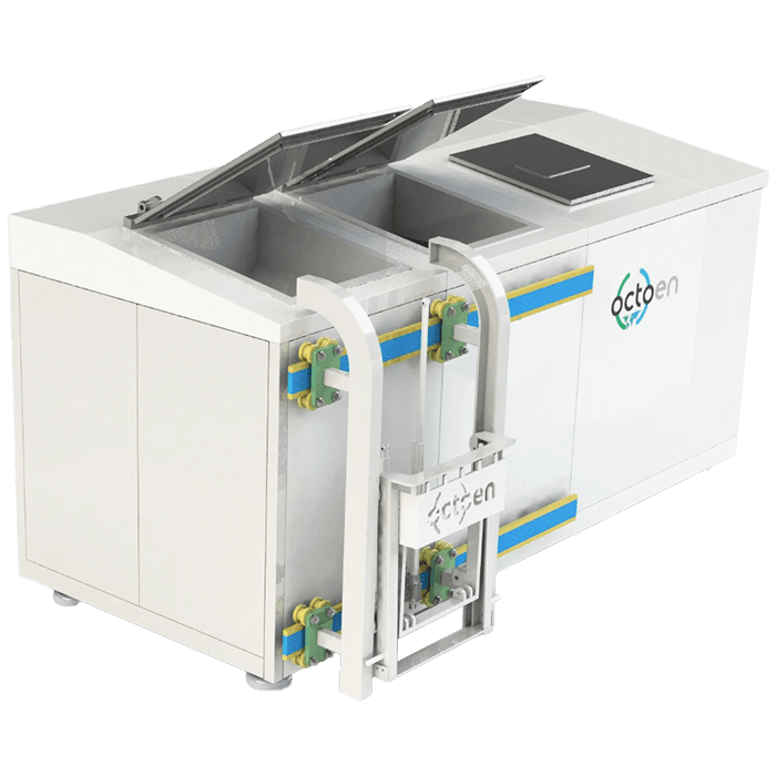 Industrial machine for organic waste composting