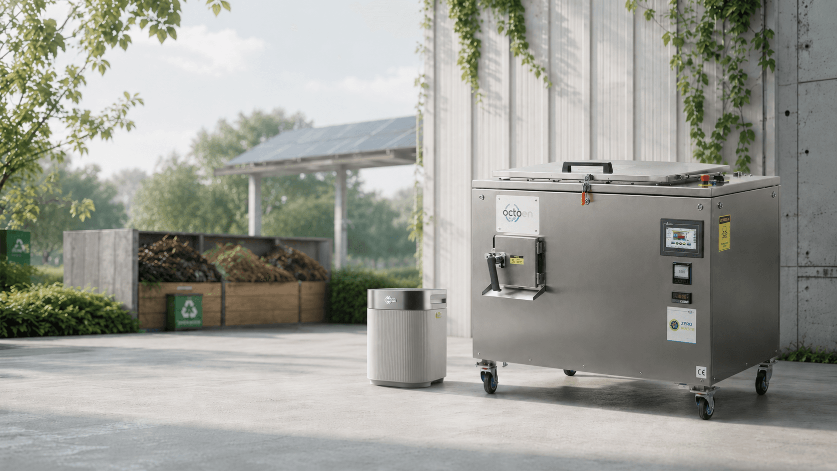 Industrial composting machines for organic waste